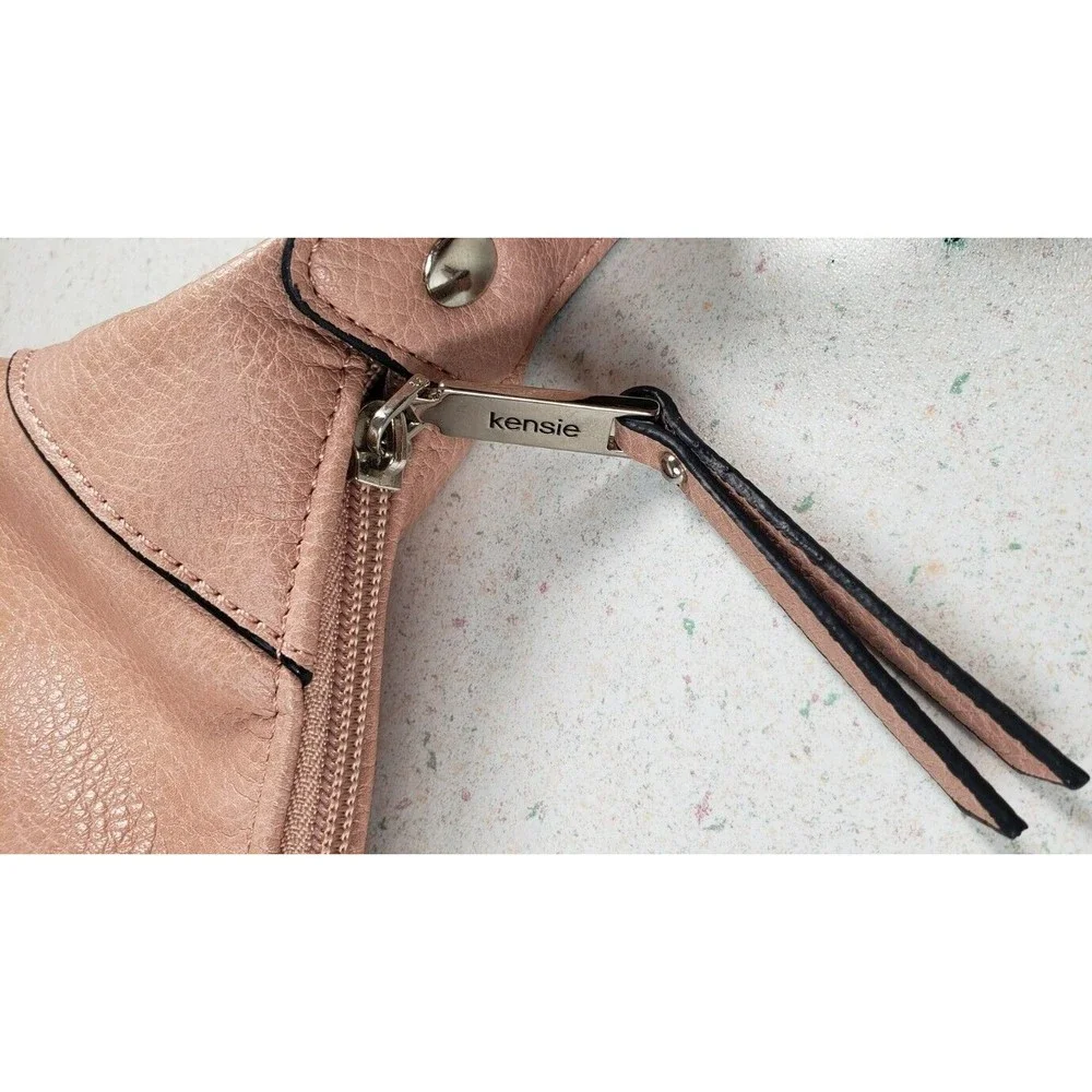 Kensie Hobo Peach/Pink Large Satchel Shoulder Handbag